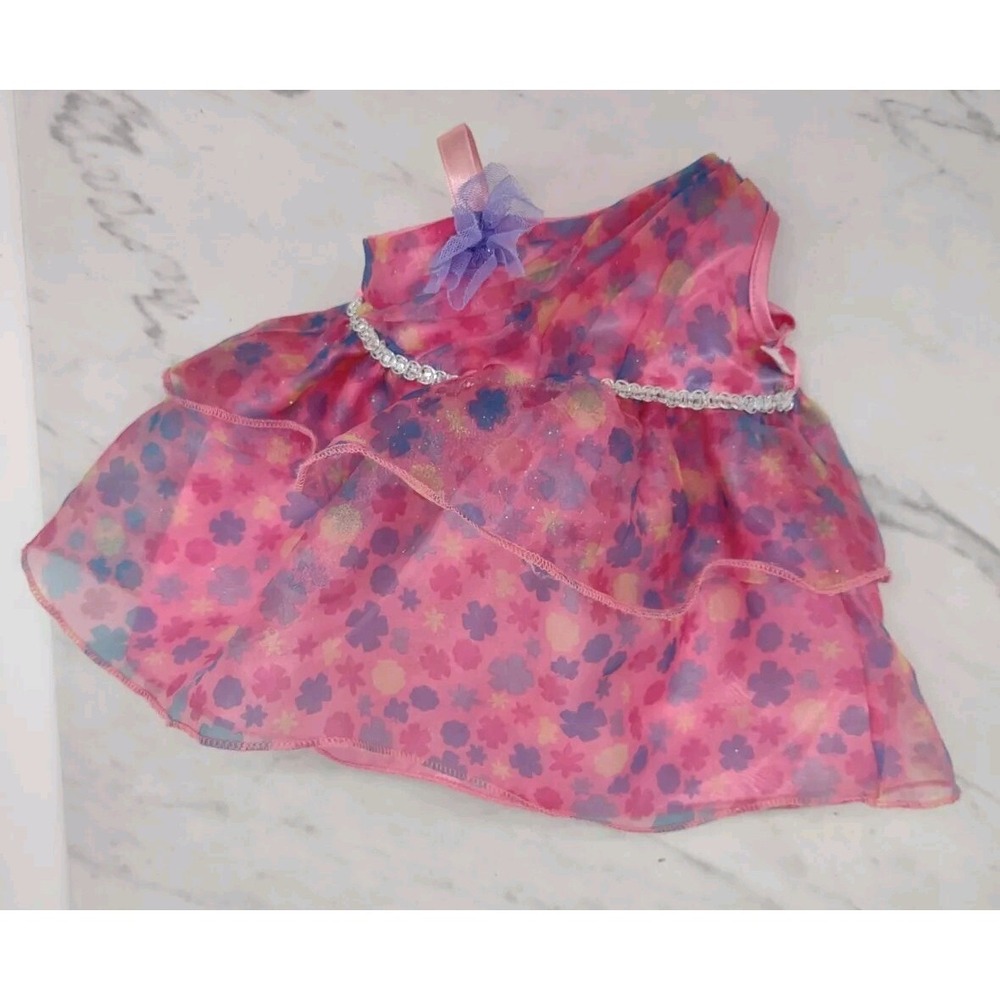 Build A Bear Pink Floral One Shoulder Princess Dress Shoes Wand Panties BAB - Picture 3 of 8